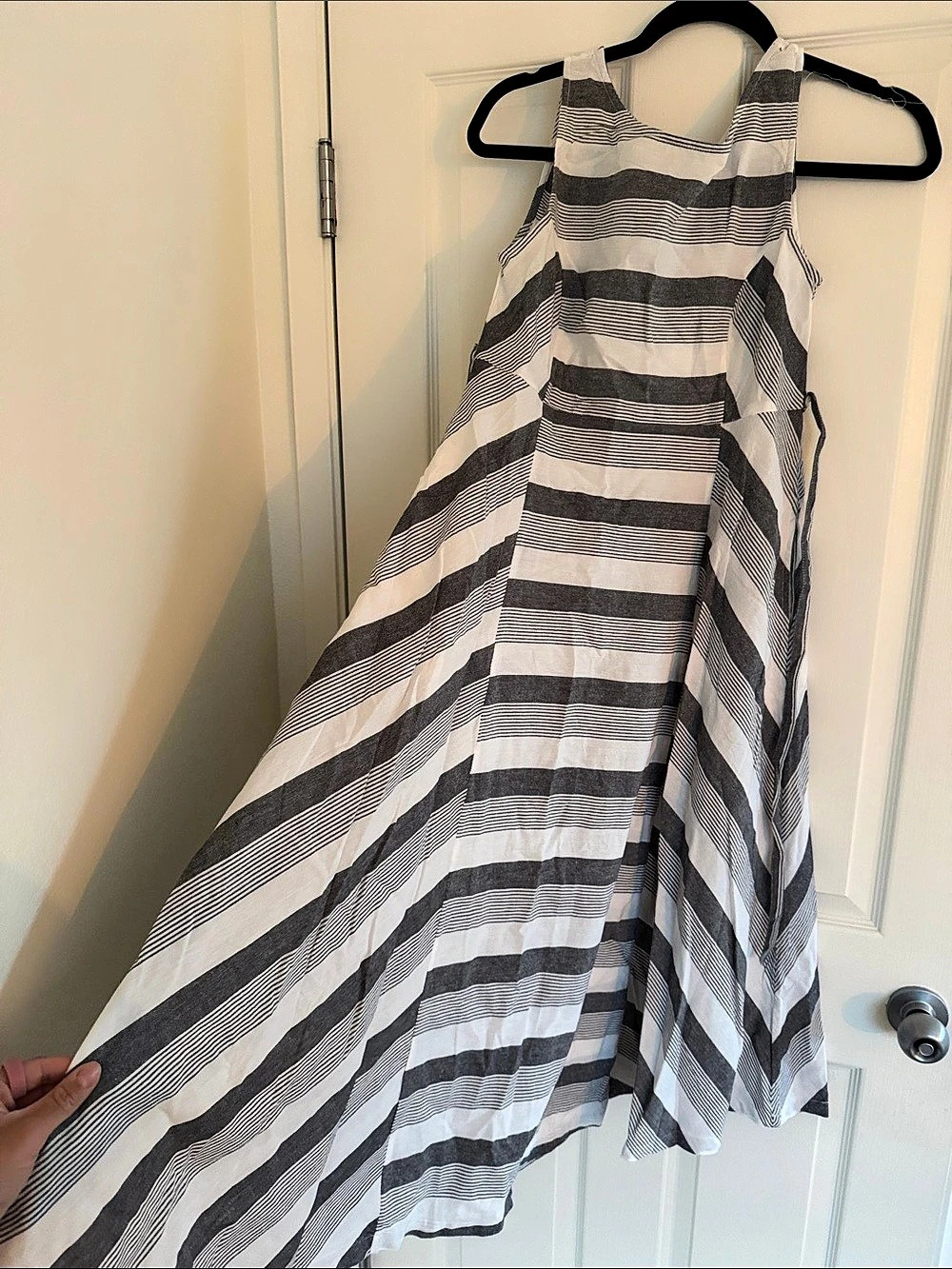 April Cornell Petaluma Dress Striped Maxi White & Black XXS NWT